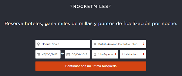 +3.000 millas/puntos en tu primera reserva Rocketmiles.