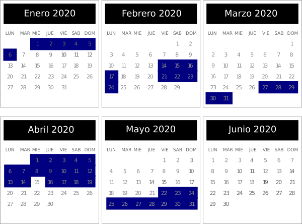 Calendario de temporada Baja y Alta 2020 de British Airways.