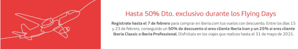 Flying Days de Iberia Cards: reserva con 50% descuento en Avios.
