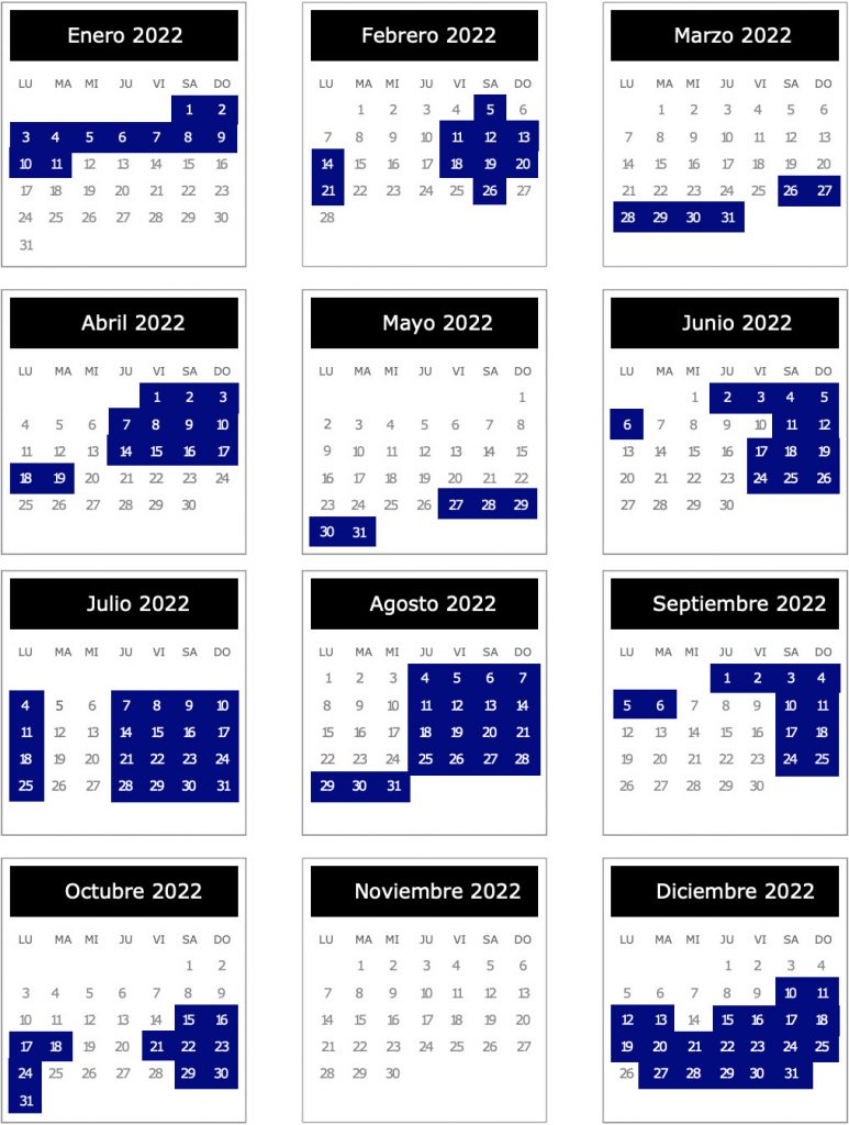 Calendario temporada alta y baja de British Airways 2022.